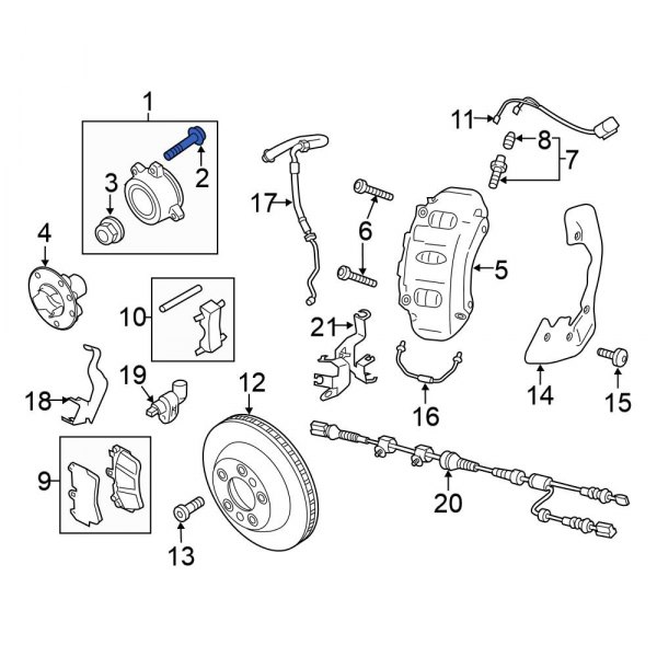 Volkswagen OE WHT004835 - Front Wheel Bearing Bolt