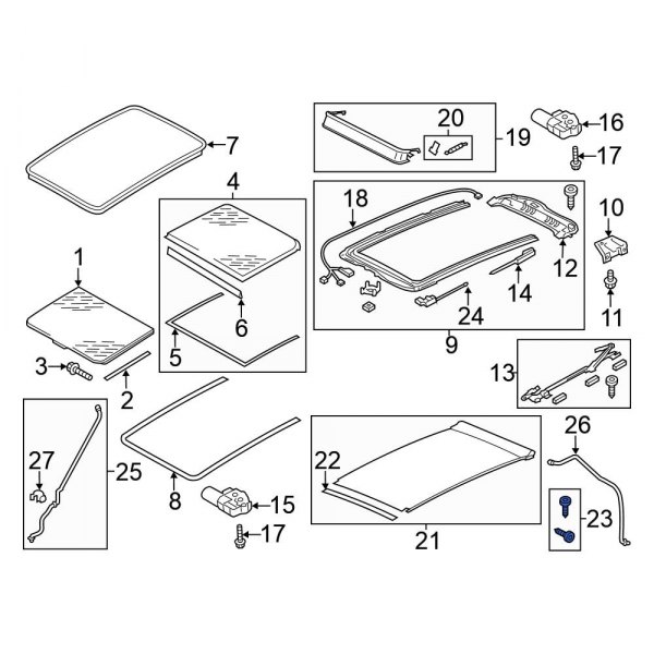 Sunroof Cover Hardware Kit