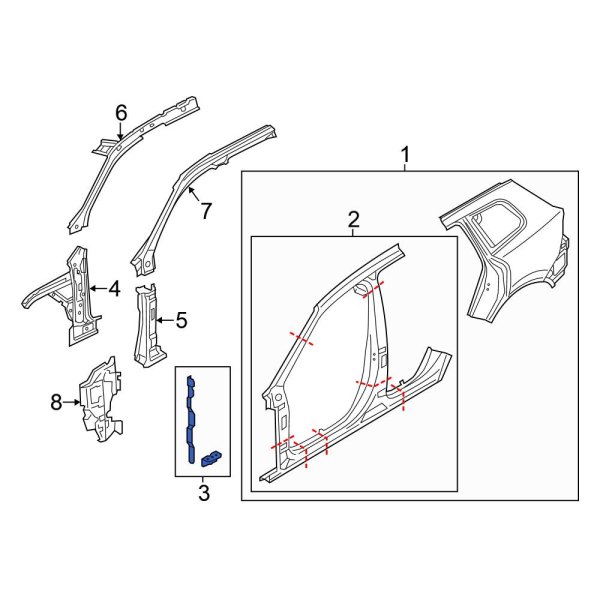 Body A-Pillar Reinforcement Plate