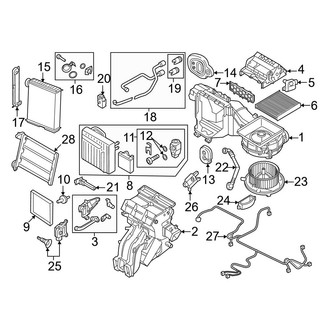 Volkswagen OE - Air Conditioner & Heater - Evaporator & Heater Components (Manual Climate Control), (S / SE)