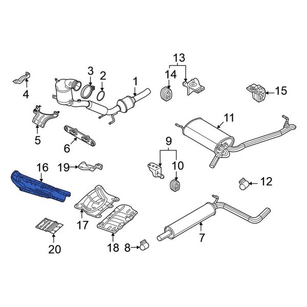 Volkswagen OE 5Q0825661CA Front Catalytic Converter Heat Shield
