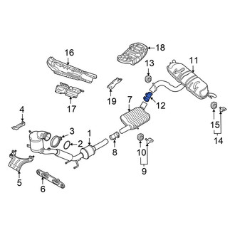 Volkswagen OE - Rear Exhaust Muffler Clamp