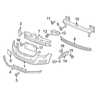 Volkswagen OE - Front Bumper & Grille - Bumper & Components (Comfortline / Highline / Native / S / SE / SEL / Sport & Style / Track & Fun / Trendline Gas)