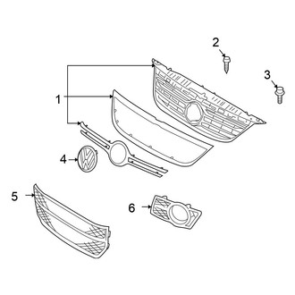 Volkswagen OE - Front Bumper & Grille - Grille & Components (Gas)