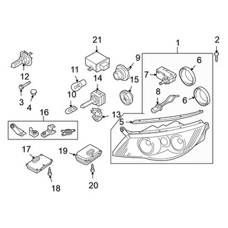 Volkswagen OE - Front Lamps - Headlamp Components (With Directional Beam), (Gas)