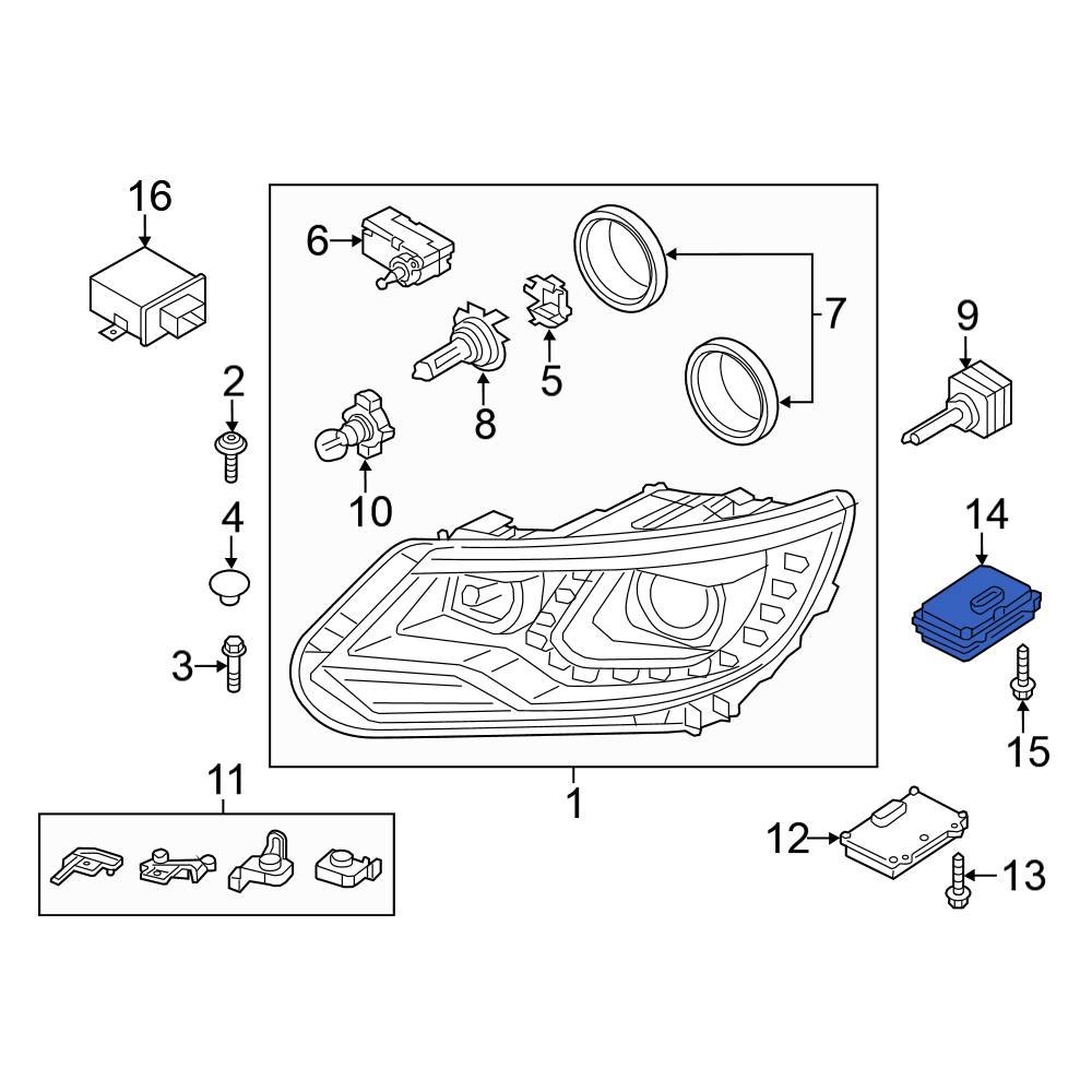Volkswagen OE 4H0941329 Front High Intensity Discharge (HID