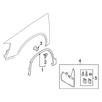 Volkswagen OE - Fender - Exterior Trim (With 1-Piece Wheel Opening Molding), (Gas)