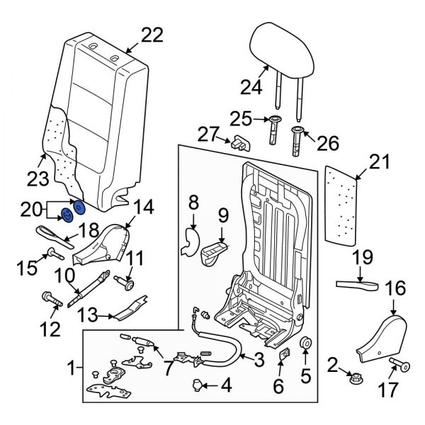 Seat Back Frame Hardware Kit