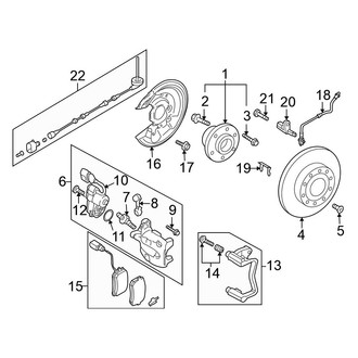Volkswagen OE - Rear Suspension - Brake Components (AWD Gas)