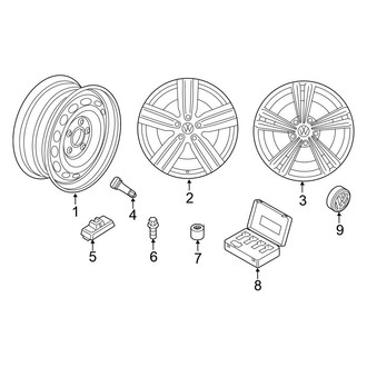 Volkswagen OE - Wheels (19"), (SEL / SEL Premium)