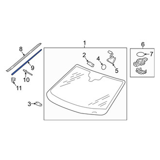 Volkswagen OE - Left Windshield Molding Bracket