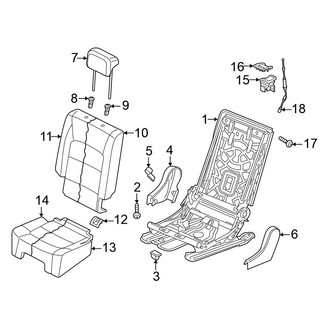 Volkswagen OE - Seats & Tracks - Rear Seat Components (2nd Row Seats, With 3rd Row Seats, Right Side)