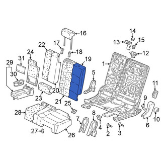 Volkswagen OE - Center Left Seat Back Cushion Cover