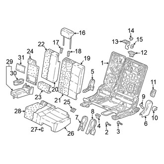Volkswagen OE - Seats & Tracks - Rear Seat Components (2nd Row Seats, W/O 3rd Row Seats, Left Side)