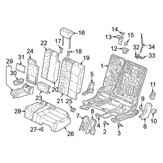 Volkswagen OE - Seats & Tracks - Rear Seat Components (2nd Row Seats, With 3rd Row Seats, Left Side)