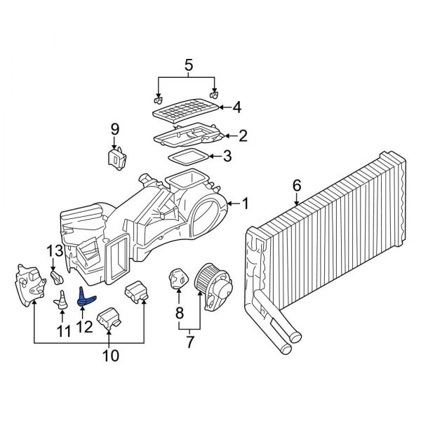 HVAC Heater Mode Door Lever