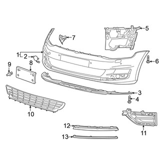 Volkswagen OE - Front Bumper - Bumper & Components (Cover and Components)