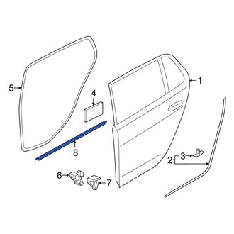 Volkswagen OE - Rear Left Outer Door Window Belt Weatherstrip