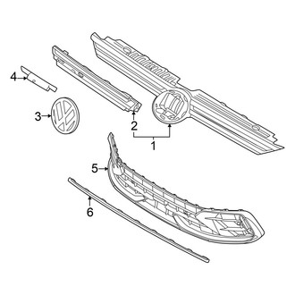 Volkswagen OE - Front Bumper & Grille - Grille & Components