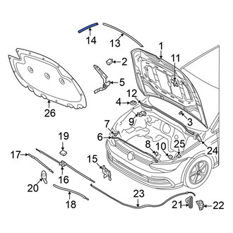 Volkswagen OE - Front Outer Hood Seal