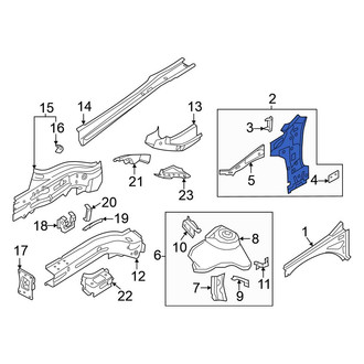 Volkswagen OE - Front Right Inner Fender Rail Reinforcement