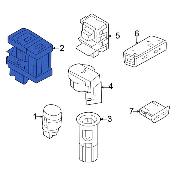 Volkswagen OE 5H0927225CUYN Electronic Parking Brake Control Switch