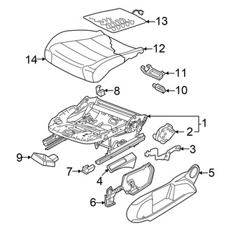 Volkswagen OE - Seats & Tracks - Driver Seat Components (Cloth Seats, Seat Cushion)