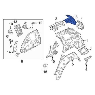 Volkswagen OE - Left Body D-Pillar Reinforcement