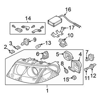 Volkswagen OE - Front Lamps - Headlamp Components (With Xenon)