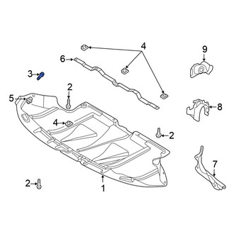 Volkswagen OE - Radiator Support Splash Shield Guide Pin