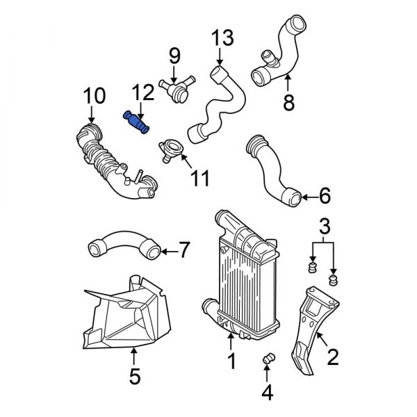 Volkswagen OE 034133999H Intercooler Pipe