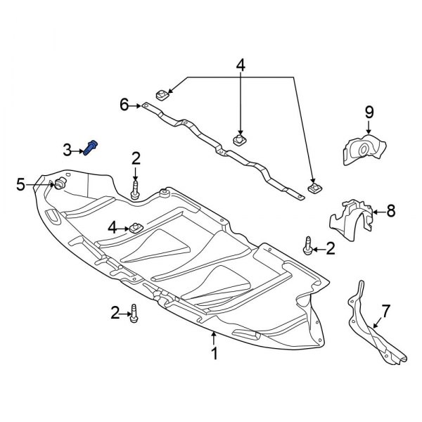 Radiator Support Splash Shield Guide Pin