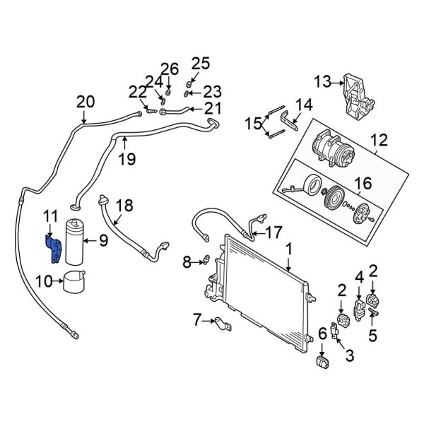 A/C Receiver Drier Bracket