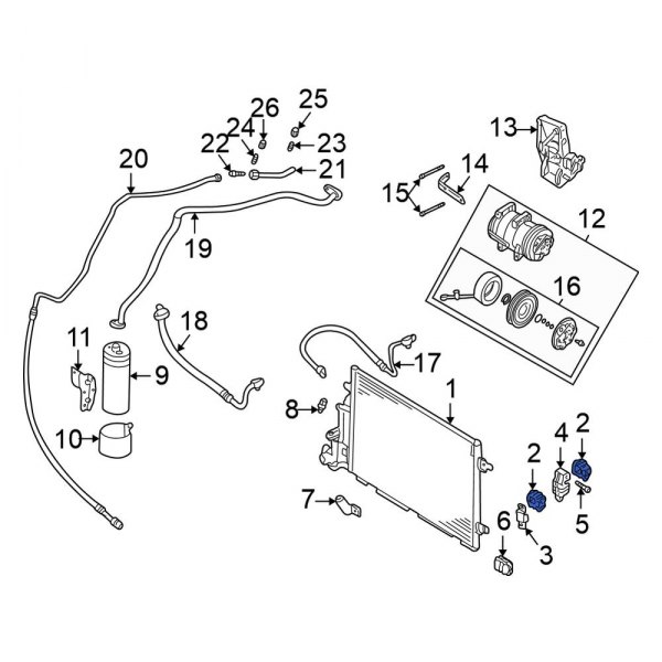 A/C Condenser Bracket Insulator