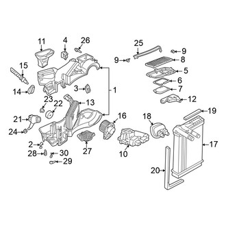 Volkswagen OE - Air Conditioner & Heater - Evaporator & Heater Components (With Manual A/C)