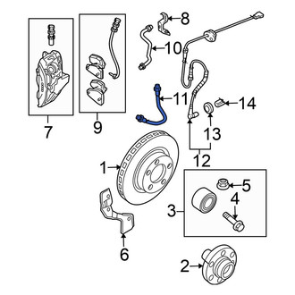 Volkswagen OE - Rear Left Outer Brake Hydraulic Hose