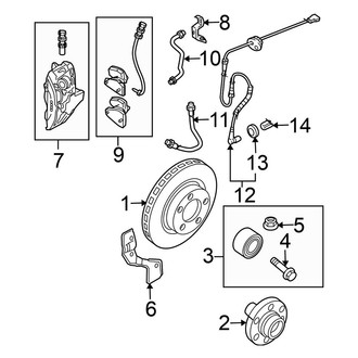Volkswagen OE - Front Suspension - Brake Components (321 mm Brake Rotor), (GLS / GLX / W8)