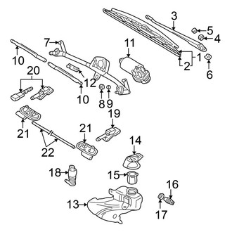 Volkswagen OE - Windshield - Wiper & Washer Components (GLS / GLS 4 Motion / GLX / GLX 4 Motion / W8)