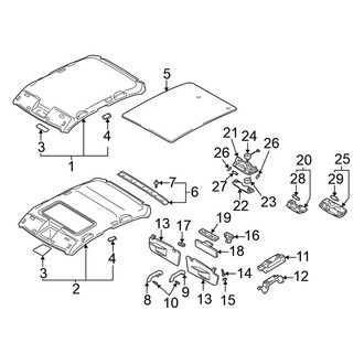 Volkswagen OE - Roof - Interior Trim (GLS / GLS 4 Motion / GLX / GLX 4 Motion Wagon)