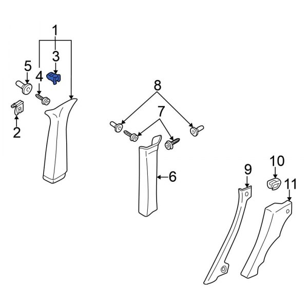 Body C-Pillar Trim Panel Clip