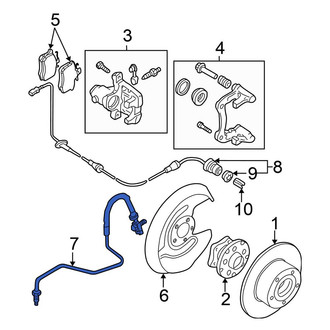 Volkswagen OE - Rear Left Outer Brake Hydraulic Hose