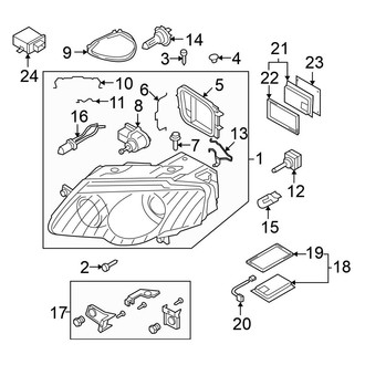 Volkswagen OE - Front Lamps - Headlamp Components (With Directional Beam)