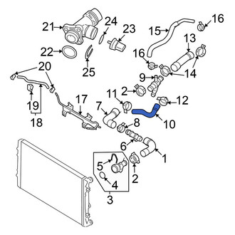 Volkswagen OE - Upper Radiator Coolant Hose