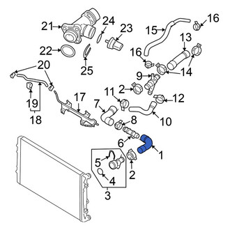 Volkswagen OE - Upper Radiator Coolant Hose