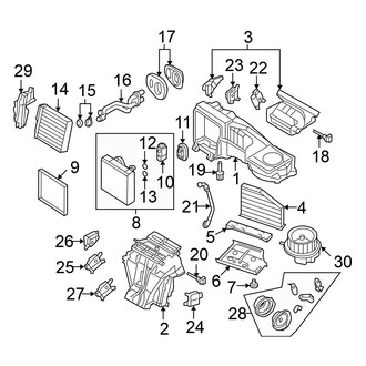 Volkswagen OE - Air Conditioner & Heater - Evaporator & Heater Components (With Dual Zone Control)