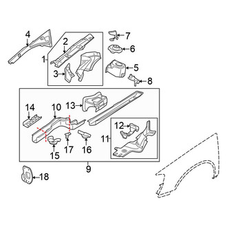 Volkswagen OE - Fender - Structural Components & Rails
