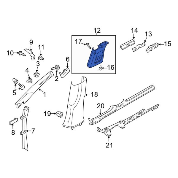 Door Pillar Post Trim Set