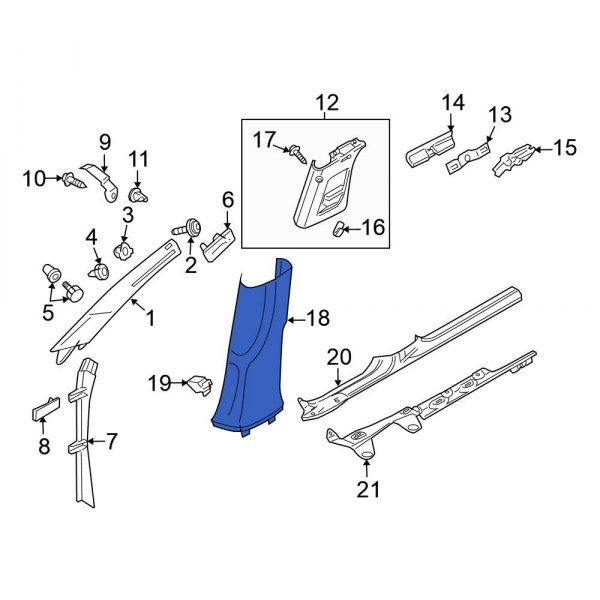 Door Pillar Post Trim Set