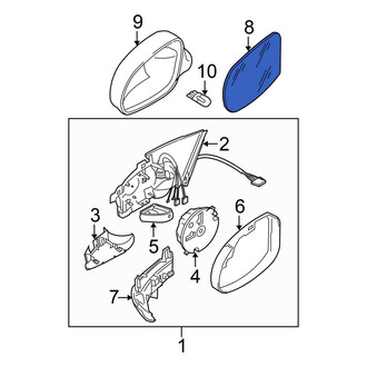 Volkswagen OE - Front Right Door Mirror Glass