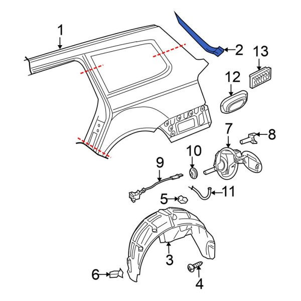 Quarter Panel Gutter